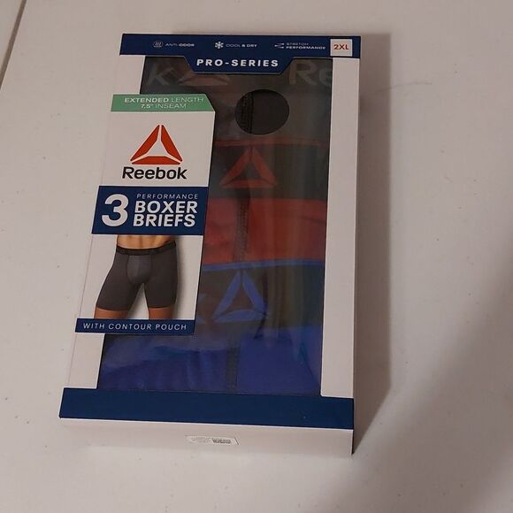 Reebok Pro Seriez 3-Pack Extended Lengths Performance Boxer Briefs Size 2XL - Picture 2 of 5